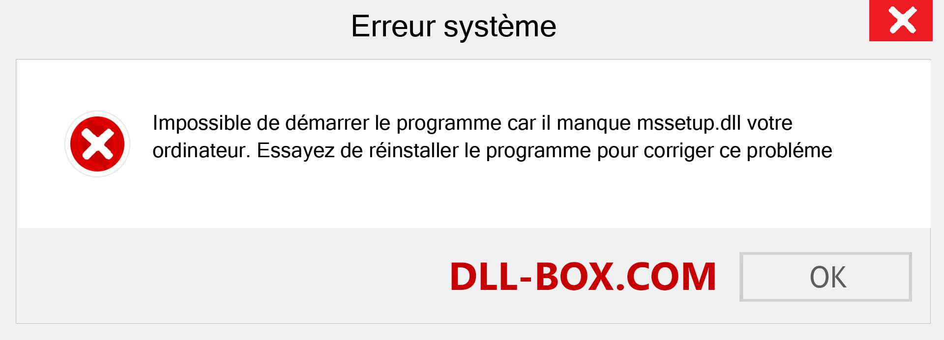 Le fichier mssetup.dll est manquant ?. Télécharger pour Windows 7, 8, 10 - Correction de l'erreur manquante mssetup dll sur Windows, photos, images